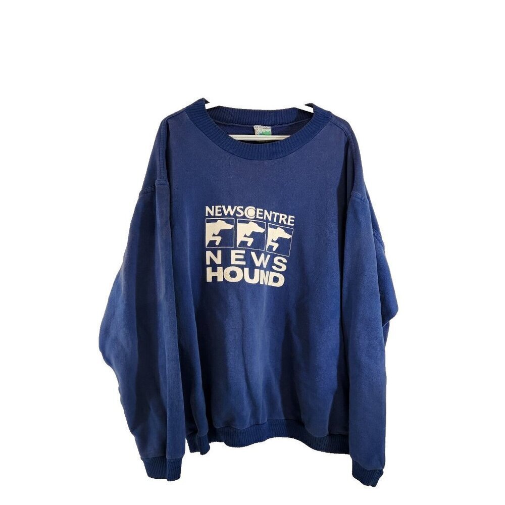 NewsCentre News Hound STAFF Mens Sweatshirt XL 100% Cotton Blue Waves Canada